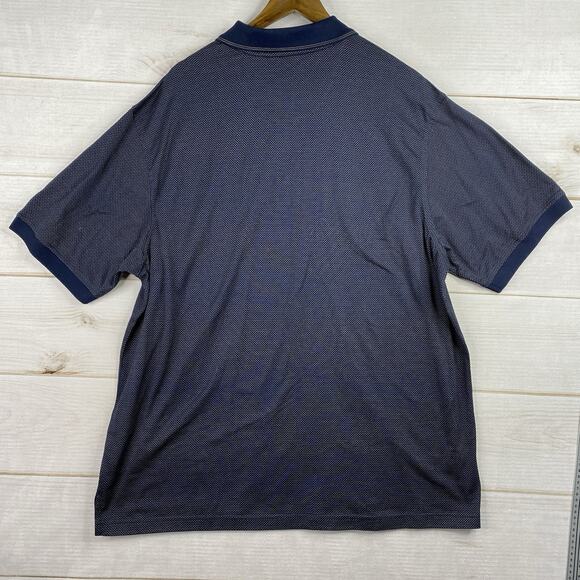 Roundtree & Yorke Polo Shirt Mens XL Blue Tan Print Golf Mercerized Cotton NWT - Picture 9 of 10